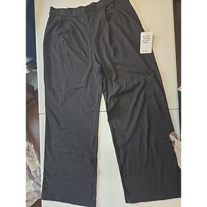 Saint + Sofia Womens Camden Wide Leg Pants Black Sz 10 Large Relaxed Stretch